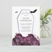 パープルシルバー牡丹棺こうもりブライダルシャワー 招待状 (スタンド正面)
