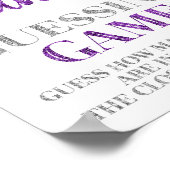 パープルシルバー紙吹雪キャンディ推測ゲームサイン ポスター (角)