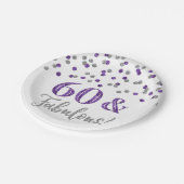 パープルシルバー紙吹雪60と素晴らしい ペーパープレート (アングル)