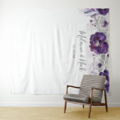 パープルシルバー結婚フローラの背景 タペストリー (インサイチュ(横))