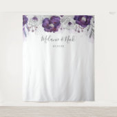 パープルシルバー結婚フローラの背景 タペストリー (正面)