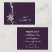パープルシルバー雪結婚片のギフトレジストリ エンクロージャーカード (正面/裏面)
