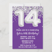 パープルシルバー14thバースデーパーティー 招待状 (正面)
