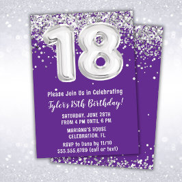 パープルシルバー18thバースデーパーティー 招待状
