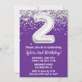 パープルシルバー2nd誕生日パーティー 招待状 (正面)