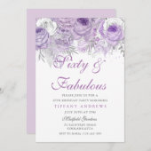 パープルシルバー60世誕生日 招待状 (正面/裏面)