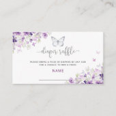 パープルシルバー バタフライ おむつくじ券 エンクロージャーカード (正面)