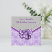 パープルシルバー 25周年結婚記念日パーティー 招待状 (スタンド正面)