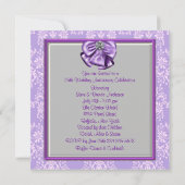 パープルシルバー 25周年結婚記念日パーティー 招待状 (裏面)