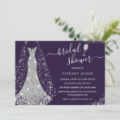 パープルシルバ結婚ーズブライダルシャワー 招待状 (スタンド正面)