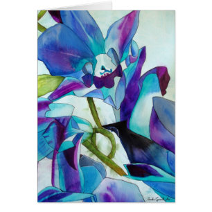 パープルシンガポールオーキッド花の水彩画