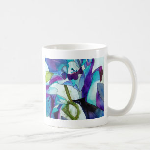パープルシンガポールオーキッド花の水彩画 コーヒーマグカップ