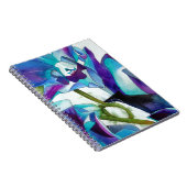 パープルシンガポールオーキッド花の水彩画 ノートブック (右側)