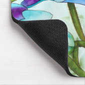 パープルシンガポールオーキッド花の水彩画 マウスパッド (コーナー)