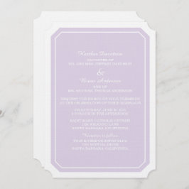 パープルシンプルでエレガントな結婚式招待状 招待状