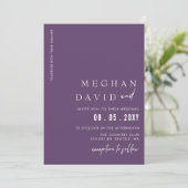 パープルシンプルエレガントモダン結婚式招待状 招待状 (スタンド正面)