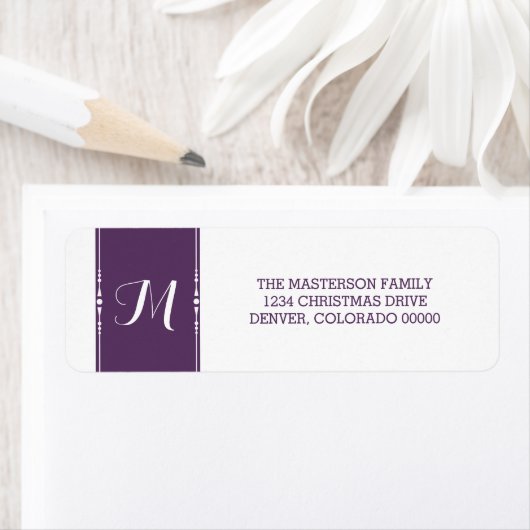 パープルシンプルシックホリデイ住所 シール (インサイチュ)