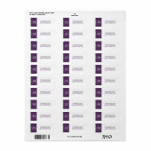 パープルシンプルシックホリデイ住所 シール (フルシート)