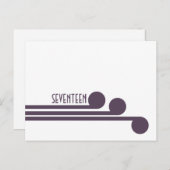 パープルシンプルデコシックなテーブル番号はがき ポストカード (正面/裏面)