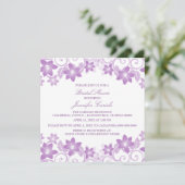 パープルシンプルフローラブライダルシャワー招待状 招待状 (スタンド正面)