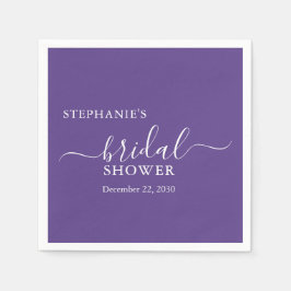 パープルシンプルブライダルシャワー スタンダードカクテルナプキン