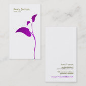 パープルシンプルリーフホワイト名刺 名刺 (正面/裏面)