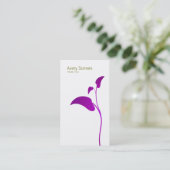 パープルシンプルリーフホワイト名刺 名刺 (スタンド正面)