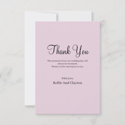 パープルシンプル結婚サンキューカード サンキューカード (正面)