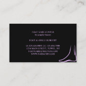 パープルシンプル足気にポディアトリプラクティショナー医師 名刺 (裏面)