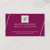 パープルシンプルQRフォーマルコードプロフェッショナルモダン 名刺 (裏面)