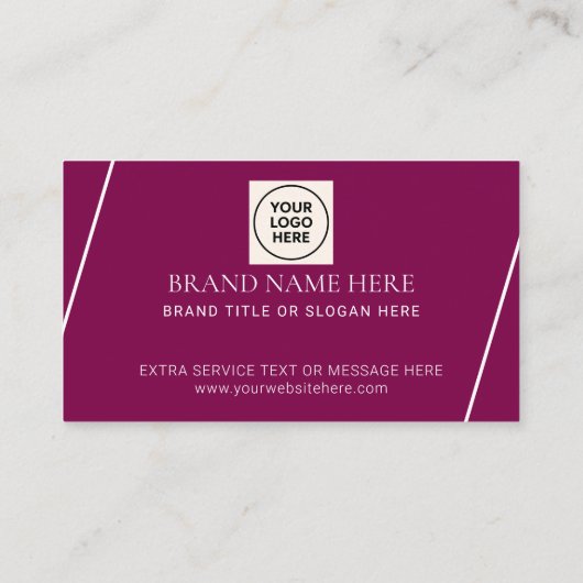 パープルシンプルQRフォーマルコードプロフェッショナルモダン 名刺 (裏面)