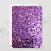 パープルシークインズダブルジョイント誕生祝い 招待状 (裏面)