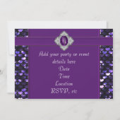 パープルシークインパープルすべての行事パーティー 招待状 (裏面)