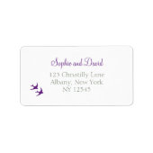 パープルシークレットガーデンラブバード結婚ズラベル ラベル (正面)