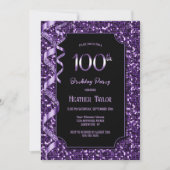 パープルシークンズ100th誕生日パーティー 招待状 (正面)