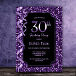 パープルシークンズ30th Birthdayパーティー 招待状<br><div class="desc">この紫の続編の招待状は、30歳の誕生日パーティーに最適だ。簡単をパーソナライズする使い慣れた文字テンプレートを提供する。さまざまな紙タイプとコーナースタイルから選択して、招待状にユニークtouchを追加できる。</div>