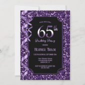 パープルシークンズ65th誕生日パーティー 招待状 (正面)