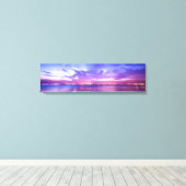 パープルシーサンセットリフレクションパノラマキャンバス キャンバスプリント (インサイチュ (ウッドフロア))