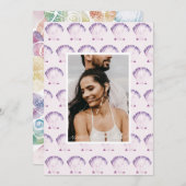 パープルシーシェル水彩写真＆QR セーブザデート (正面/裏面)