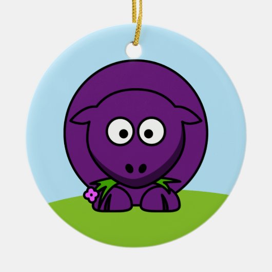 パープルシープオーナメント セラミックオーナメント (正面)