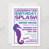 パープルシーホース、水中競技誕生日パーティー 招待状 (正面)