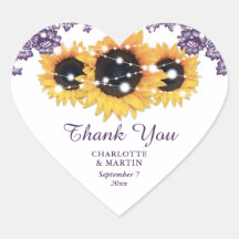 パープルシ素朴ックレースサンフラワー結婚ズ