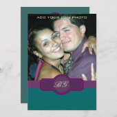 パープルジェイド結婚式招待状ズモノグラム写真 招待状 (正面/裏面)