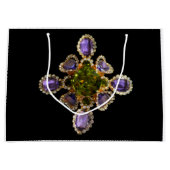 パープルジェムアメジストダイアモンズエメラルズジュエリー ラージペーパーバッグ (正面)