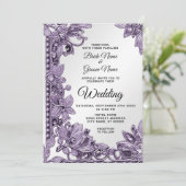 パープルジェムストーン結婚フローラ 招待状 (スタンド正面)