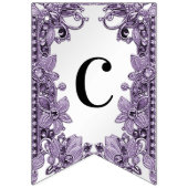 パープルジェムストーン フラワーバンティング フラッグ (第1の旗)