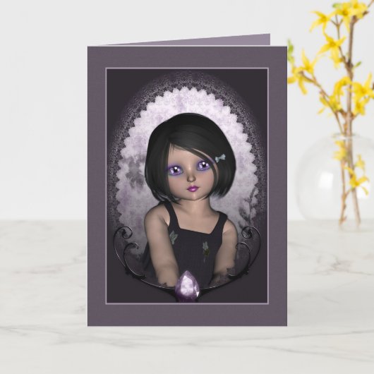 パープルジェム カード (黄色い花)