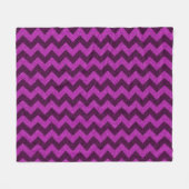 パープルジグザググリッター フリースブランケット (正面(横))