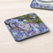 パープルジャカランダツリー絵を描油、 コースター (左側)