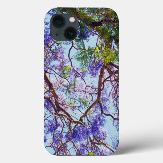 パープルジャカランダツリー絵を描油、iPhone 13ケース Case-Mate iPhoneケース (裏面)